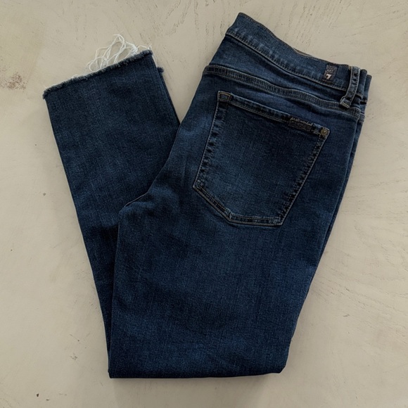 7 For All Mankind Denim - 7 For All Mankind Dark Blue Roxanne Ankle Jeans 31